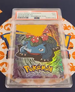 1999 Pokemon Topps Movie Edition Venusaur #E3 Rainbow Foil - PSA 7 NM - Image 3