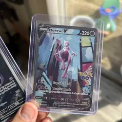 Mewtwo V ( Full Art) 072 Pokemon GO Holo. Mewtwo 151 052 black star promo - Image 2