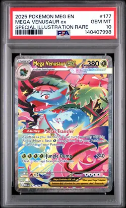 2025 POKEMON MEG EN-MEGA EVOLUTION #177 MEGA VENUSAUR EX PSA 10 - Image 1