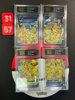 4pcs Pokemon TCG S-Chinese Pikachu V-UNION S-P 109-112 Grade10 3157 - Image 1