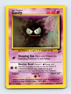 Gastly 075/130 Base Set 2 Non Holo Pokemon Card LP - Image 1