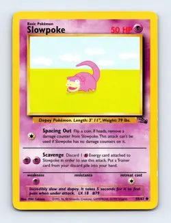 Slowpoke 55/62 Fossil Non Holo Pokemon Card LP - Image 1