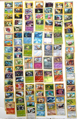 Pokemon TCG Trading Cards Bundle x 100 12 Holos Rare Common Job Lot - Image 1