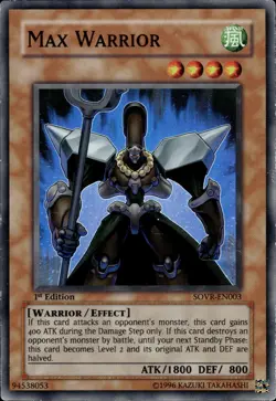 Max Warrior - Super Rare 1st Edition SOVR-EN003 - MP - YuGiOh - Image 1