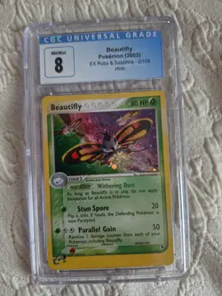 Beautifly EX Ruby & Sapphire 2/109 CGC 8 Holo Rare Pokemon Card 2003 - Image 1