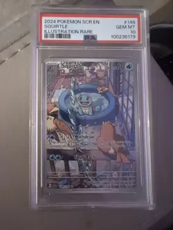Pokemon TCG Squirtle Stellar Crown Illustration Rare Card 148/142 PSA 10 - Image 1
