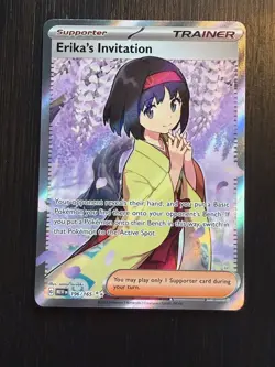 Pokemon - Erika's Invitation - 196/165 - Scarlet & Violet: 151 - Full Art Card - Image 1