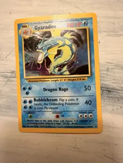 Pokemon Base Set Holo Gyarados & Hitmonchan Cards by Wizards 1999 English - Image 2