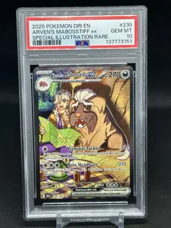 2025 POKEMON DRI SPECIAL ILLUSTRATION RARE #235 ARVEN'S MABOSSTIFF EX PSA 10 - Image 1