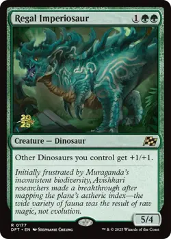 NM Prerelease Foil Regal Imperiosaur, MTG, Aetherdrift, Magic the Gathering, 177 - Image 1