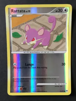 Rattata 73/99 Platinum Arceus REVERSE HOLO RARE Shiny Pokemon Card Excellent - Image 1