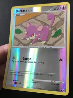 Rattata 73/99 Platinum Arceus REVERSE HOLO RARE Shiny Pokemon Card Excellent - Image 3