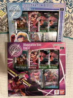 Bandai One Piece Trading Card Game: Illustration Box Volume 3 + 4 BUNDLE SEALED - Image 1