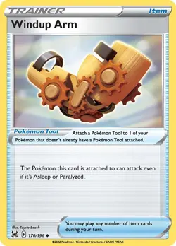 Windup Arm 170/196 Swsh11: Lost Origin Regular NM-Mint Pokemon Card TCG - Image 1
