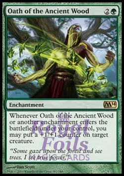 Oath of the Ancient Wood 1x FOIL MTG M14 Core Set Rare MINT green - Image 1