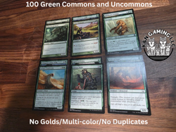 MTG 100 Green Magic the Gathering Common/Uncommon Bulk Lot - NO NAME DUPLICATES - Image 1