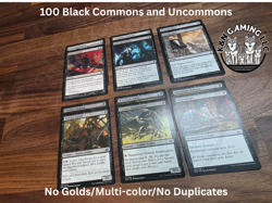 MTG 100 Black Magic the Gathering Common/Uncommon Bulk Lot - NO NAME DUPLICATES - Image 1