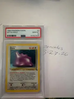 Pokemon Ditto Fossil Unlimited Holo Rare #3 PSA 10 Gem Mint - Image 2