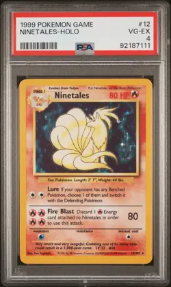 1999 Pokemon Ninetales Holo Base Set 12/102 PSA 4 VG-EX - Image 1