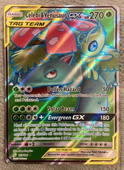 Pokemon Celebi & Venusaur GX Full Art 159/181 Sun & Moon Team Up Ultra Rare NM/M - Image 1