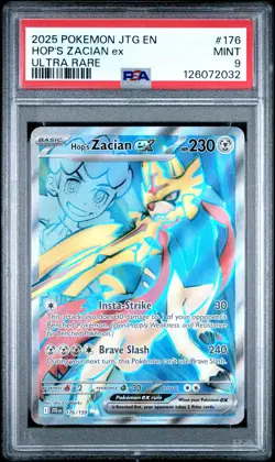 2025 POKEMON JTG EN-JOURNEY TOGETHER ULTRA RARE #176 HOP'S ZACIAN EX PSA 9 - Image 1