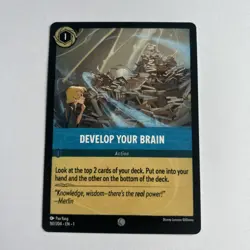 Disney Lorcana Demo Develop Your Brain Card - Rare - Image 1