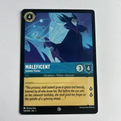 Disney Lorcana Demo Maleficent - Sinister Visitor Card - Rare - Image 1