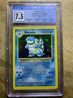 Blastoise Base Set 2 Holo swirl CGC 7.5 Pokemon Card 2/130 ~ NM+ - Image 3