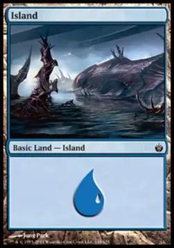 Island (148) -Foil Medium Play MTG Mirrodin Besieged - Image 1