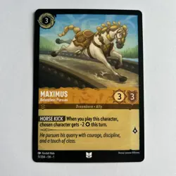 Disney Lorcana Demo Maximus - Relentless Pursuer Card - Rare - Image 1