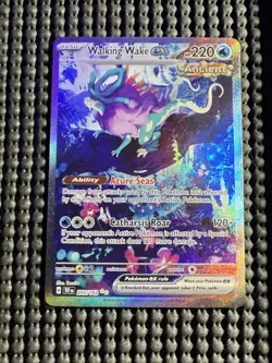 Walking Wake ex 205/162 Illustration Rare Holo Pokemon Card Mint - Image 1