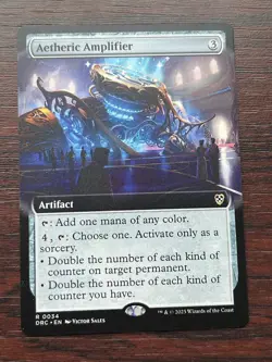 1x BORDERLESS AETHERIC AMPLIFIER - Commander - MTG - Magic the Gathering - Image 1