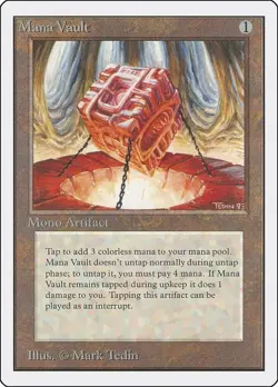 1x Mana Vault Heavy Play, English 2nd Edition Unlimited MTG Magic - Image 1