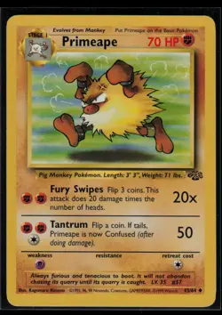 Primeape 43/64 Jungle Uncommon Pokemon TCG NM - Image 1