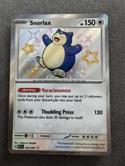 Pokemon TCG Snorlax 202/091 Paldean Fates Shiny Card Near Mint - Image 1