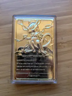 VINTAGE MEWTWO 1999 Nintendo Pokemon Gold Plated Trading Card - Image 2