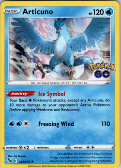 Pokemon TCG Articuno Pokemon Go 024/078 Holo Holo Rare - Image 1