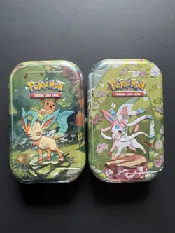 Pokemon TCG - Prismatic Evolutions - Mini Tins x2 - Sylveon + Leafeon - Sealed - Image 1