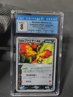 2004 Pokemon Team Rocket Returns Rocket's Moltres ex Japanese CGC 8 Sub like PSA - Image 1
