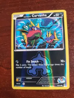 Pokemon TCG Team Aqua's Carvanha Double Crisis 20/34 Reverse Holo Rare - Image 1