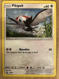 Pokemon Sun & Moon Blisters, Pikipek SM07 Black Star Promo, LP Holo - Image 1