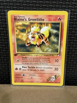 2000 Pokemon Gym Heroes - 1st Edition - Blaine’s Growlithe 35/132 - Ungraded - Image 1