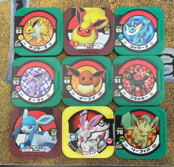 Pokemon Tretta Coin Eevee Eeveelution Lot of 9 Normal/Super Rare Chips Battrio - Image 1