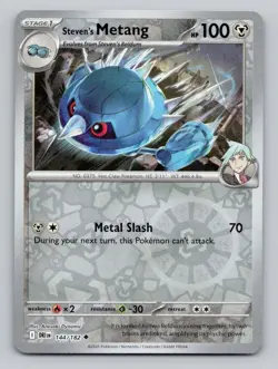 Reverse Holo Steven's Metang 144/182 Uncommon Destined Rivals Pokemon - Image 1