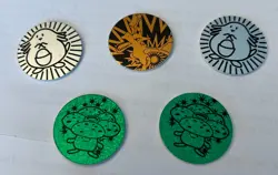 Vintage 1999 Nintendo Pokemon CCG Coin Lot of 5 - Chansey, Aerodactyl, Vileplume - Image 1