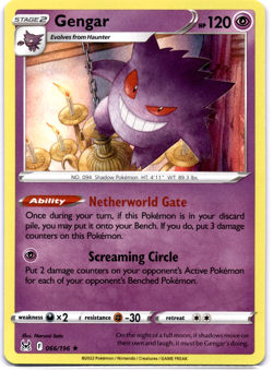 Pokemon TCG Gengar 066/196 Lost Origin Holo Rare Near Mint - Image 1