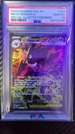2026 POKEMON ASCENDED HEROES SPECIAL ILLUSTRATION RARE MEGA GENGAR EX PSA 10 - Image 1