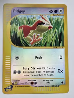 Pokemon Wotc Base Set Expedition #123/165 Reverse Holo PIDGEY---never played--- - Image 1