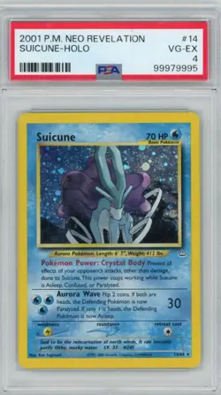 2001 Pokemon Neo Revelation Suicine #14 Holo PSA 4 - Image 1