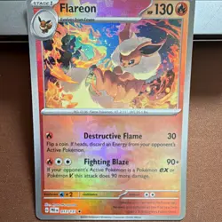 Pokemon Flareon 013/131 Prismatic Evolutions Holo Rare Master Ball 130HP 30 90+ - Image 1
